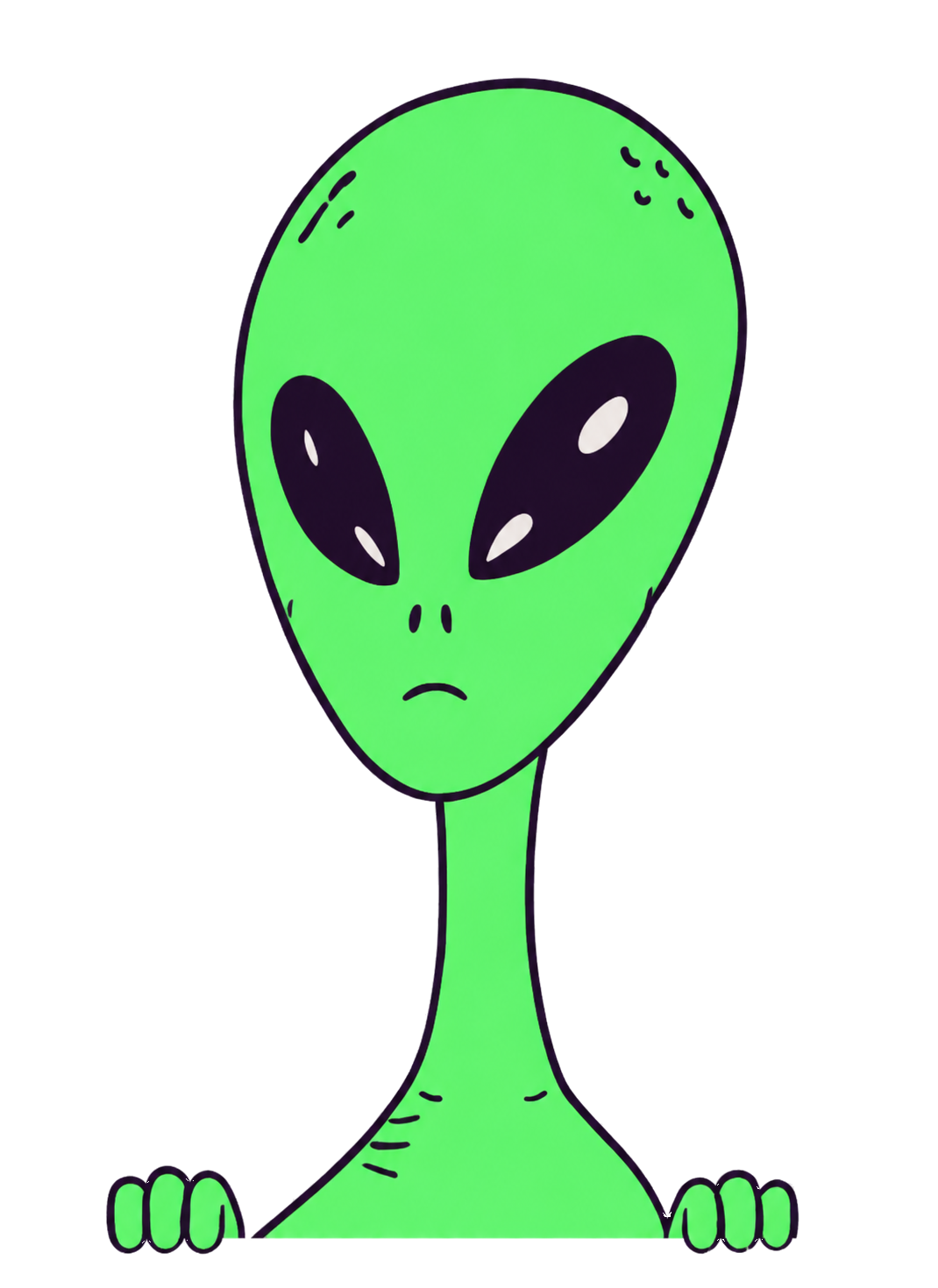 A curious green alien